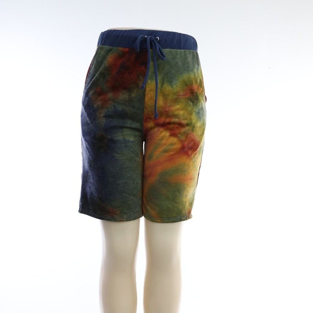 USA New Style TIE DYE Women BERMUDA  Beautiful SHORT PANT STRETCHES, Two pockets